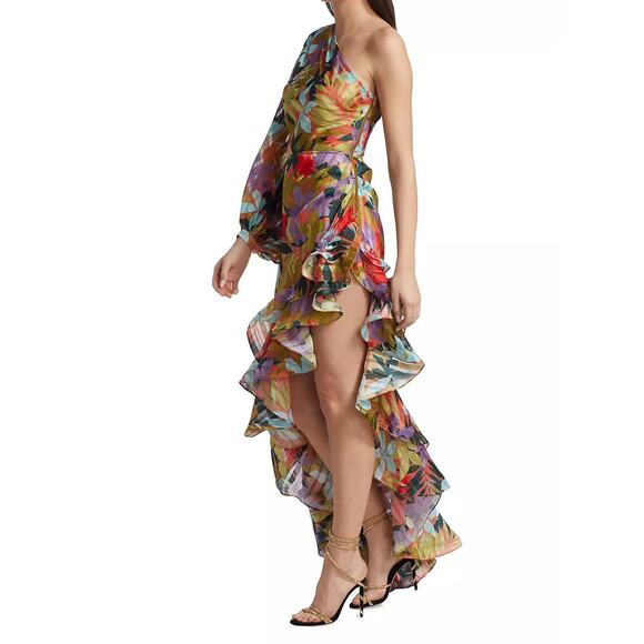 Bronx and Banco Tropics Violet Silk blend Maxi Dress Size 10 $850 - Picture 4 of 16